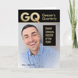 Carte Funny GQ Geezer's Quarterly Custom Photo Birthday