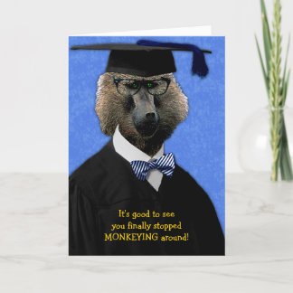 Carte Funny Graduation Singe Baboon Félicitations