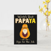 Carte Funny Grandfather World's Papa Papaya Pun  (Fleur jaune)