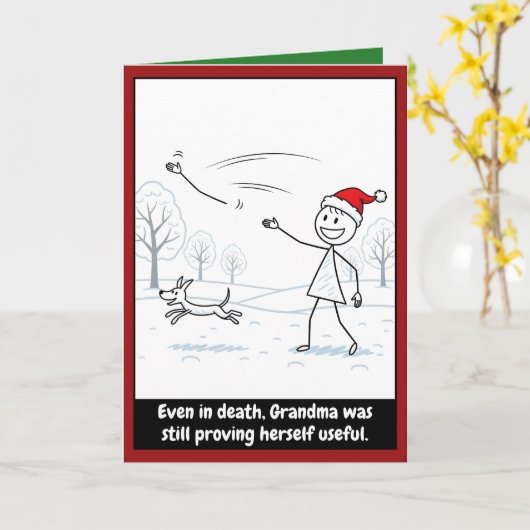 Carte Funny Grandma Christmas (Fleur jaune)