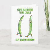 Carte Funny Green Runner Bean Best Friend Birthday (Devant)