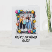 Carte Funny Grey Custom Photo Anniversaire Team (Devant)