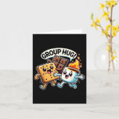 Carte Funny Group Hug Marshmellow Smores Camping extérie (Fleur jaune)
