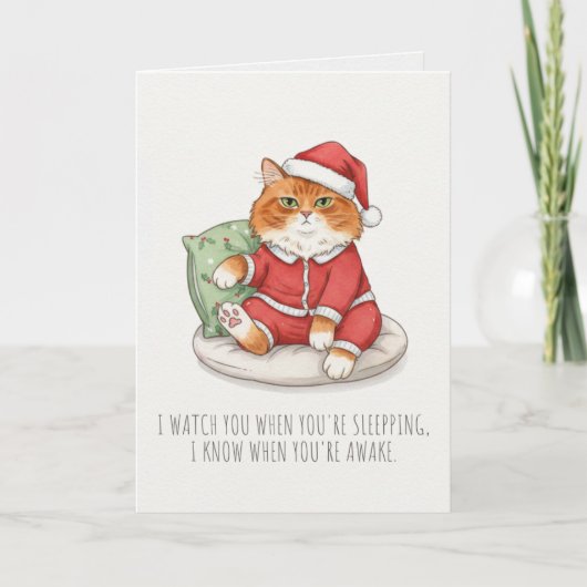 Carte Funny Grumpy Christmas Cat Card (Devant)