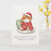 Carte Funny Grumpy Christmas Cat Card (Fleur jaune)