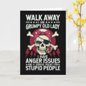 Carte Funny Grumpy Old Lady cardWalk Away I Am A Grumpy  (Fleur jaune)