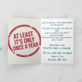 Carte Funny Grumpy Reindeer Customizable Photo Christmas (Intérieur)