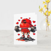 Carte Funny Gym Heart Weightlifting Fitness Workout Drip (Fleur jaune)