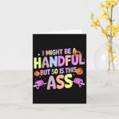 Carte Funny Gym Quote I Might Be A Handful Workout  (Fleur jaune)