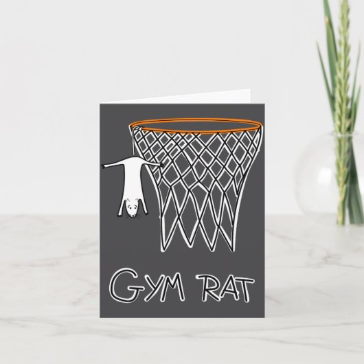 Carte Funny Gym Rat Basketball Hoop  (Devant)