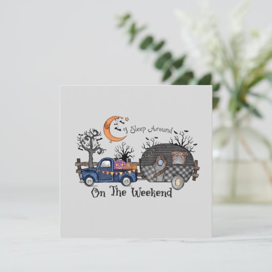 Carte Funny Halloween Camping (Debout devant)