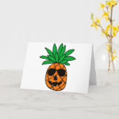 Carte Funny Halloween Citrouille Ananas caractère (Fleur jaune)