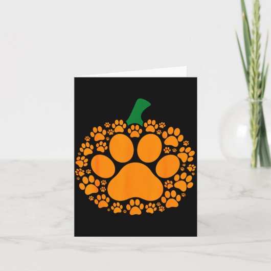 Carte Funny Halloween Pumpkin Paw Print Dog Lover Cat (Devant)