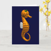 Carte Funny Halloween Seahorse (Fleur jaune)