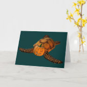 Carte Funny Halloween Turtle (Fleur jaune)