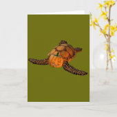 Carte Funny Halloween Turtle (Fleur jaune)