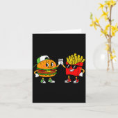 Carte Funny Hamburger French Fries Combo Snacks Fast Foo (Fleur jaune)