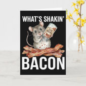 Carte Funny Hamster What's Shakin' Bacon Breakfast (Fleur jaune)