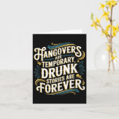 Carte Funny Hangovers Are Temrary Drinking Humor (Fleur jaune)