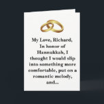 Carte Funny Hannukkah Hanukka Channukah Chanuka<br><div class="desc">Amusante carte Hannukkah Hanukka Channukah Chanuka. Surprenez votre partenaire avec cette carte amusante !</div>