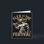 Carte Funny Hanoukka Jewish Gym Workout Flex Festival<br><div class="desc">Funny Hanoukka Jewish Gym Workout Flex Festival</div>