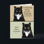 Carte Funny Happy 40th Birthday Card<br><div class="desc">Funny happy 40e anniversaire carte est personnalisable avec n'importe quel âge et/ou vous avez un message personnalisé. Pour modifier l'âge,  cliquez sur modifier la carte,  puis cliquez sur le 40,  puis modifiez le texte et tapez l'âge que vous voulez!</div>