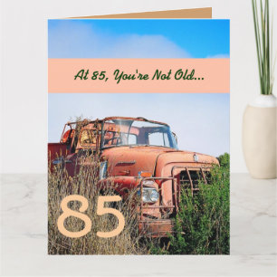 Carte FUNNY Happy 85e anniversaire Vintage Orange Truck 