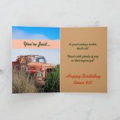 Carte FUNNY Happy 92e anniversaire - Camion Orange Vinta (Intérieur)