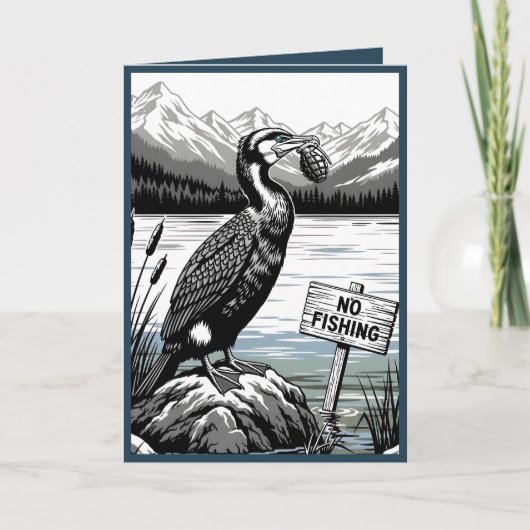 Carte Funny Happy Birthday card for anglers (Devant)