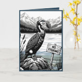 Carte Funny Happy Birthday card for anglers (Fleur jaune)