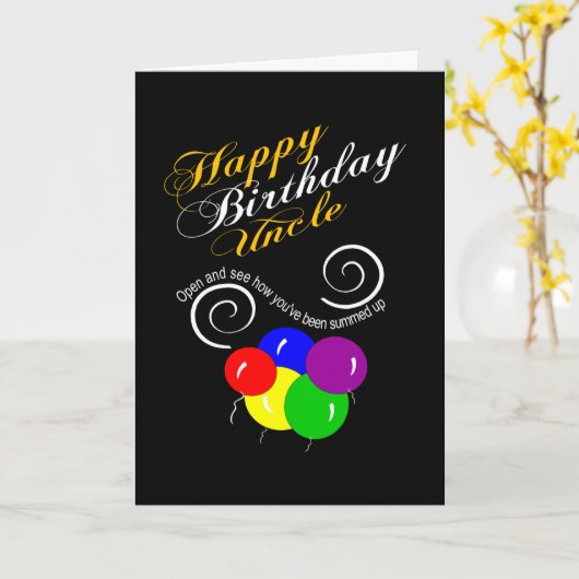 Carte funny happy birthday uncle (Fleur jaune)