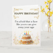 Carte Funny  happy Birthday wish (Fleur jaune)