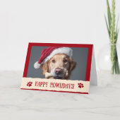 Carte Funny Happy Howlidays! Dog Santa Hat Photo Custom  (Devant)