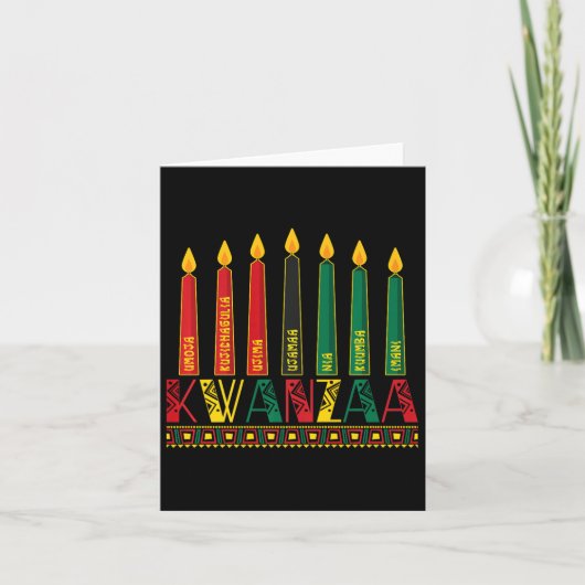 Carte Funny Happy Kwanzaa Kinara Principes bougies Pan (Devant)