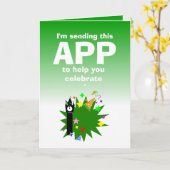 Carte Funny Happy New Year (Fleur jaune)