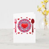 Carte Funny Happy Valentines Day Lunch Lady Leopard Hea  (Fleur jaune)