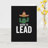 Carte funny hat cactus sunglasses Born to Lead (Fleur jaune)