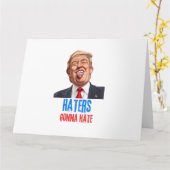 Carte Funny Haters va détester des citations drôles en d (Fleur jaune)