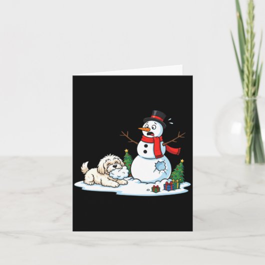 Carte Funny Havanese Snowman Christmas Tree Xmas Womens (Devant)