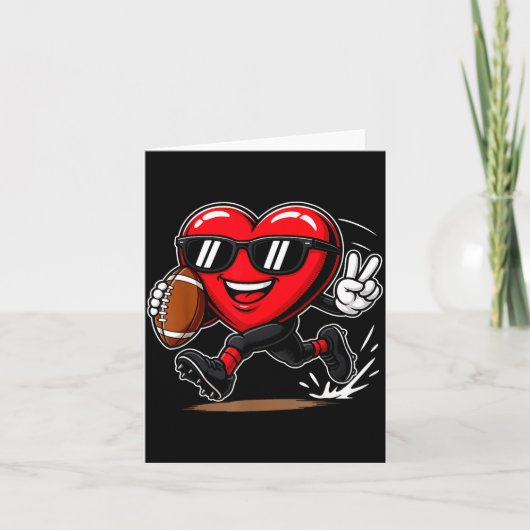 Carte Funny Heart Playing Football Srts Lover Valentine (Devant)