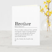 Carte Funny Heartfelt Brother Definition Encouragement (Fleur jaune)