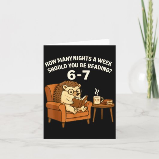 Carte Funny Hedgehog Reading Book 67 Six Seven Meme (Devant)