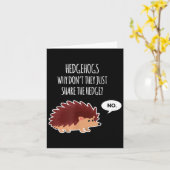 Carte Funny Hedgehogs Why Don't They Just Share The Hedg (Fleur jaune)