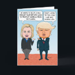 Carte Funny Hillary Clinton et Donald Trump Birthday<br><div class="desc">This funny and timely birthday fedesidential candidates Hillary Clinton et Donald Trump having a spirited debate about a birthday cake. 

Thanks for choosing this original by design © Chuck Ingwersen and supporting me — an independent artist ! I post-cartoons every day on Instagram : https://www.instagram.com/captainscratchy</div>