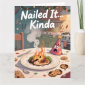 Carte Funny Holiday Cooking Fail Christmas Card Nailed (Devant)