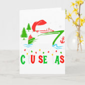 Carte Funny Holiday Cruising Trip Xmas Lights Matching V (Fleur jaune)