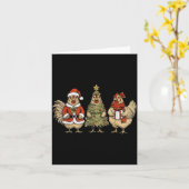 Carte Funny Holiday Hen Christmas Chicken (Fleur jaune)
