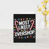 Carte Funny Holiday Most Likely To Overshop (Fleur jaune)