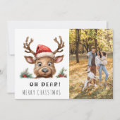 Carte FUNNY Holiday Reinder Christmas Photo Card (Devant)
