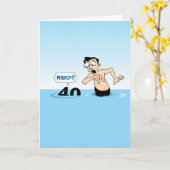 Carte Funny Homme 40e anniversaire (Fleur jaune)